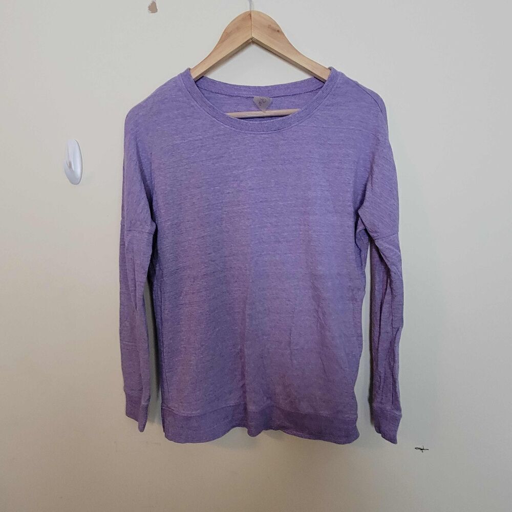 CALIA EFFORTLESS ZIP DETAIL PULLOVER CADET CLOUD HEATHER Purple XS